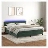 vidaXL Boxspringbett 180 x 200 cm Dunkelgrün