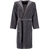 Bugatti Herrenbademantel Roberto, Kapuze Microfaser, Kapuze, 50% Baumwolle, 50% Polyester grau XXL