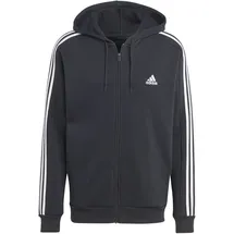 adidas Essentials 3-Streifen Kapuzenjacke schwarz S