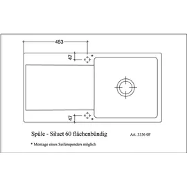 Villeroy & Boch Siluet 60 rechts flächenbündig keramik Handbetätigung 980 x 490 mm