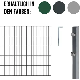 GAH Alberts Doppelstabmattenzaun 18000 x 140 cm Anthrazit