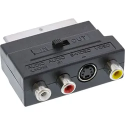 InLine Scart Adapter - Scart (in/out) an 3x Cinch Buchse und 1x S-VHS Buchse