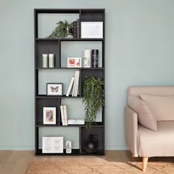 Asymmetrisches Design Bücherregal - Pieter - 5 Ebene, 10 Staufächer, 83x23x173cm