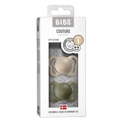 BIBS Couture 2er Pack Olive+Vanilla Silikon 0-6m