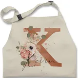 Kinderschürze Schürze Kinder Jungen Mädchen - Weihnachten Name - Watercolor Anfangsbuchstabe Muttertag - 7-14 Jahre - Natur Weiß - kinderbackschürzen buchstaben blume kochschürze schule - 7-13 Jahre