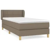 vidaXL Boxspringbett mit Matratze Taupe 100x200 cm Stoff