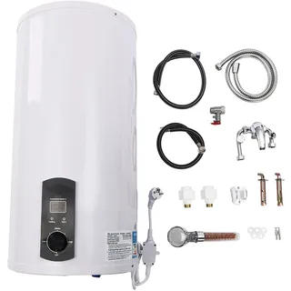 Elektro Warmwasserspeicher 80L 100L 120L 220V 2000W Speicher Elektrospeicher Warmwasserboiler wandhängender Boiler Wasserboiler mit LED-Bildschirm für Küche Garten Bad Wohnwagen (80L)