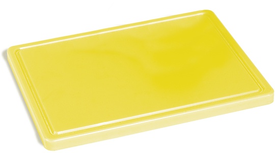 Mastro Schneidebrett gelb für Geflügel mit Saftrille, 500x300 mm