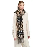 Betty Barclay Winterschal mit Fransen in Camel/Black | Gr.: onesize