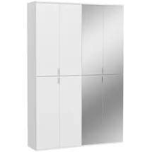 inn.furn Garderobenschrank weiß Hochglanz 122 x 193 cm - 2 Jahre Gewährleistung - mind. 14 Fächer, 122x193x34 Garderobe, Garderobenschränke