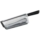 Tefal Ever Sharp Santokumesser + Messerschärfer integriertes Schleifsystem Allround-Küchenmesser, Schwarz, 16.5 cm