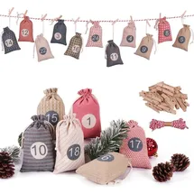 luxuskollektion Adventskalender zum Selbst Befüllen 24 Stoffsäckchen für Kinder