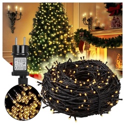 Sunicol Lichterkette LED Außenlichterkette Garten Hochzeit Weihnachts Beleuchtung, 8 Modi, mit Fernbedienung Timer, Wasserdicht für Ostern Garten Party