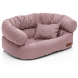 Juelle Hundebett - Großhundesofa, Abnehmbarer Bezug maschinenwaschbar, flauschiges Bett, Hundesessel Santi S-XXL (Größe: XXL - 140x100 cm, Dunkel Puder Rosa)