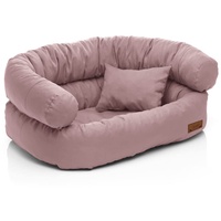 Juelle Hundebett - große Hunde Sofa Abnehmbarer Bezug maschinenwaschbar flauschiges Bett, Hundesessel Santi S-XXL (Größe: XXL - 140x100 cm, Dark Puder Rose)