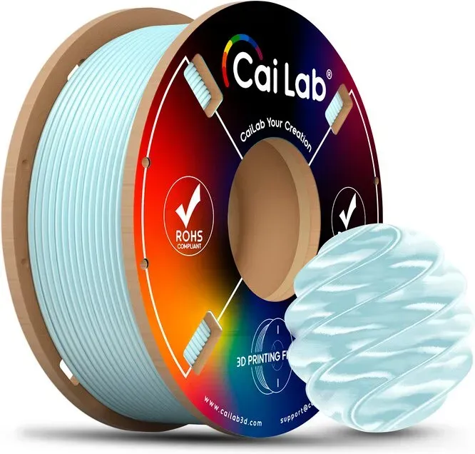 CAILAB PLA Silk 3D-Drucker-Filament, Einfarbig - Cremeblau