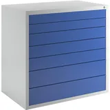 kaiserkraft | Schubladenschrank | 7 Schubladen | Breite 1050 mm | Front blau