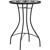 vidaXL Mosaik-Bistrotisch Ø 50 x 70 cm Schwarz/Weiß