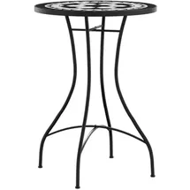 vidaXL Mosaik-Bistrotisch Ø 50 x 70 cm Schwarz/Weiß