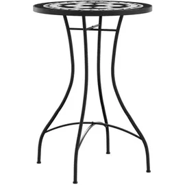 vidaXL Mosaik-Bistrotisch Ø 50 x 70 cm Schwarz/Weiß