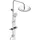 dylin gmbh JOHO Regendusche Duschsystem ohne Armatur, Rain Shower Duschset Überkopfbrauseset aus Edelstahl mit Ablage Chrom(Kopfbrause D20 Rund) - Silber