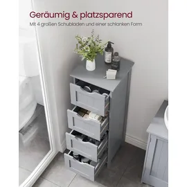 VASAGLE Badschrank 30 x 28,5 x 82 cm Grau