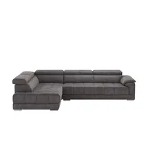 U N O Sports uno Ecksofa Mikrofaser Isabeli , grau , Maße (cm): B: 299 H: 72 T: 211.0