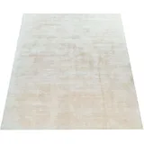 Paco Home Teppich Handgefertigt Hochwertig 100% Viskose, Vintage Aufällig Meliert In Creme, Grösse:120x170 cm