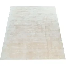 Paco Home Teppich Handgefertigt Hochwertig 100% Viskose, Vintage Aufällig Meliert In Creme, Grösse:120x170 cm
