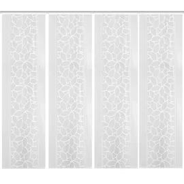 HOME WOHNIDEEN JENNA Schiebegardine Klettband 57 x 245 cm Beige/Weiß 4 St.