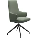 Stressless Stuhl Vanilla | Drehgestell D350 Batick Thyme Green Mit Armlehnen Hoher Rücken Matt Schwarz