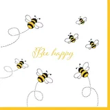 Papstar Servietten, 3-lagig 1/4-Falz 33 cm x 33 cm Bee Happy