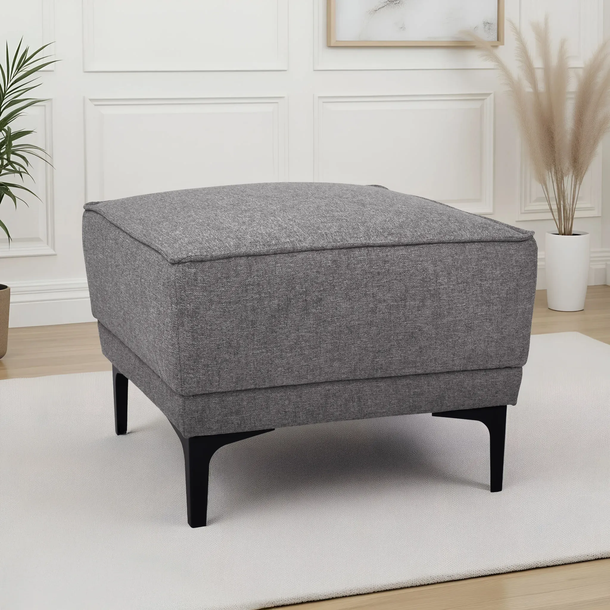 Polsterhocker OTTO HOME "Oland", braun (hellbraun), B:56cm H:45cm T:58cm, Struktur 100% Polyester Struktur weich;Struktur 100% Polyester Luxus-Mircofaser;Struktur 100% Polyester Webstoff, Hocker, passend zur Serie OLAND