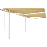 vidaXL Markise Automatisch Mit LED & Windsensor 4x3 m Gelb und Weiß