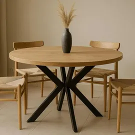 dekori.interiors ENDIK Ø 110/160 cm Eiche Wotan/schwarz
