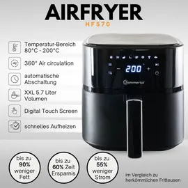 sommertal Heißluftfritteuse HF570 schwarz