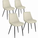 Tectake tectake® Set Stuhl gepolstert, in Samtoptik, schwarze Stahlbeine, 48 x 59 x 82,5 cm