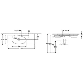 Villeroy & Boch Antao Schrankwaschtisch 120 x 50 cm 4A77L3R1