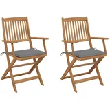 vidaXL Klappbare Gartenstühle 57 x 57 x 91 cm grau 2 St.