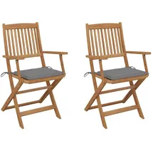vidaXL Klappbare Gartenstühle 57 x 57 x 91 cm grau 2 St.