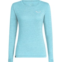 Salewa Damen Puez Melange Dry’ Long Sleeve Tee Women T-Shirt, Air Blue Melange, M EU
