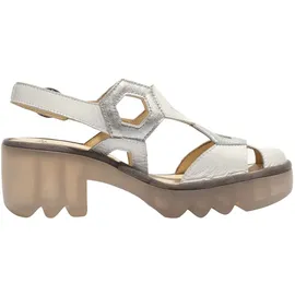 Fly london High-Heel-Sandalette Damen Silber/Weiß 37