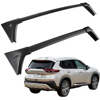 DachträGer RelingträGer für Nissan X-Trail T33 2021 2022 2023 2024, Dachgepäckträger Alu Dachgepäckablage, Paar Schwarze gewidmet Diebstahl-Bars Mit Schloss, Diebstahlschutz