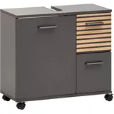 Schildmeyer Waschbeckenunterschrank Katta 158578, anthrazit/Akustikpaneel Optik, 65 x 32 x 60 cm