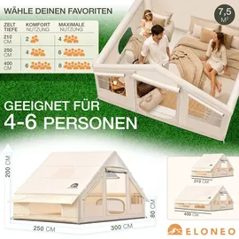 eloneo aufblasbares Zelt 4-6 Personen Beige