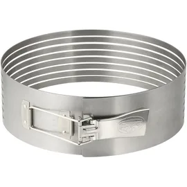 Dr. Oetker Tortenboden-Schneidhilfe Ø26-28, zum leichten Schneiden von Tortenböden, gleichmäßige Tortenböden durch Führungsschienen, (Farbe: silber), Menge: 1 Stück
