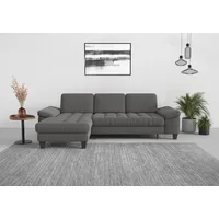 Ecksofa SIT & MORE "Westham L-Form", grau, B:275cm H:88cm T:172cm, 90% Polyester 10% Polyamid, Sofas, Ecksofa, Recamiere, mit oder ohne Bettfunktion, Bettkasten, Füße wengefarben