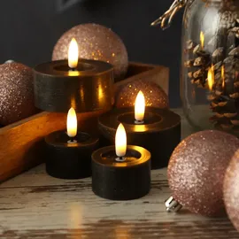 adilina LED Maxi Teelichter Lina 7 cm schwarz 2 St.