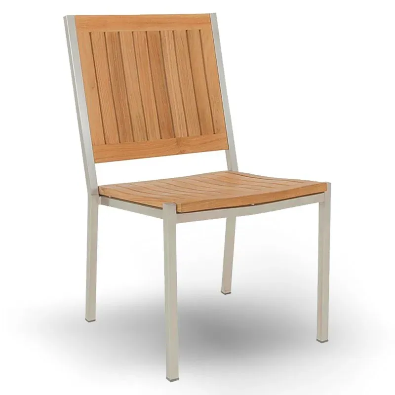 Stapelstuhl Monaco - Premium Teak mit Edelstahlgestell