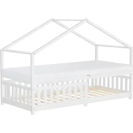 ML-Design Hausbett 90 x 200 cm Kiefer massiv weiß